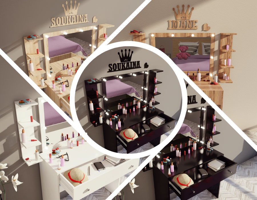 كل ما تحتاجينه في مرآة واحدة إضاءة، تخزين و تصميم مخصص